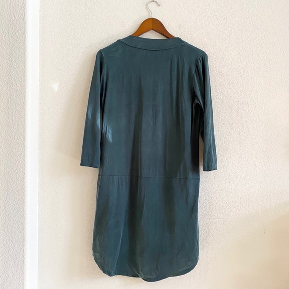 Anthropologie Dolan Left Coast Collection Teal Green V Neck Tunic Pocket Dress M - Picture 7 of 12